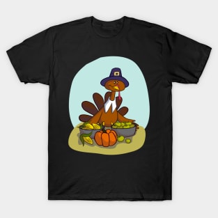 Happy Thanksgiving Turkey & Pumpkin T-Shirt